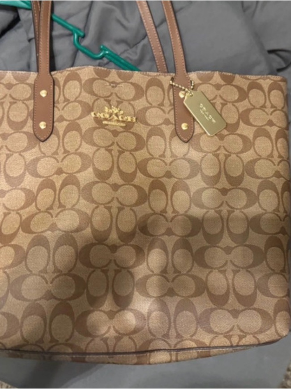 Coach Signature Tan Brown Tote Bag